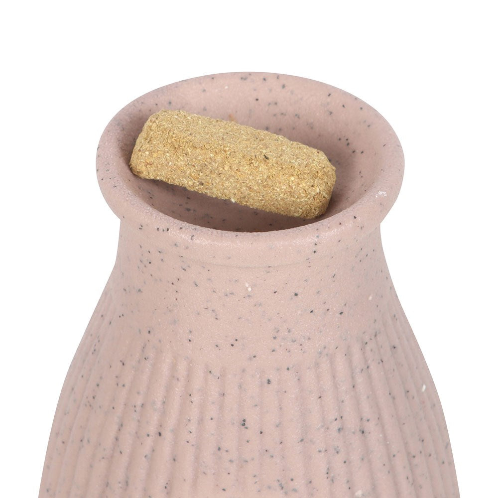 Palo Santo incense brick in greige ceramic burner