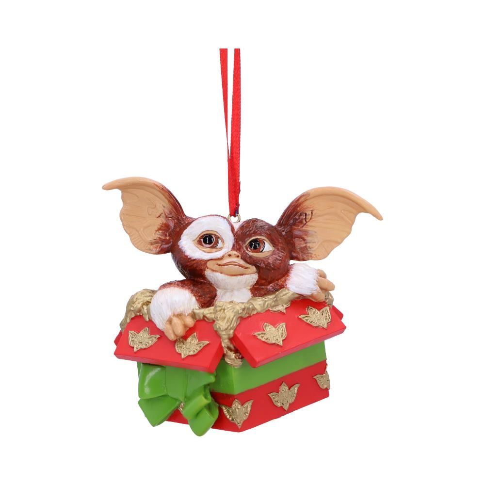 Gizmo gift box hanging ornament front view