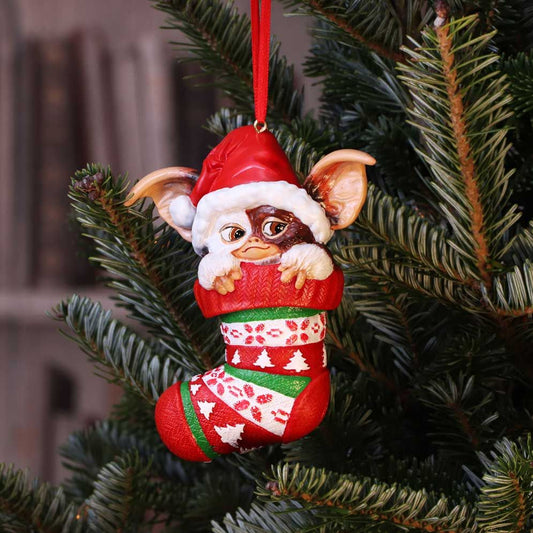 Gremlins Gizmo in Stocking hanging Christmas ornament