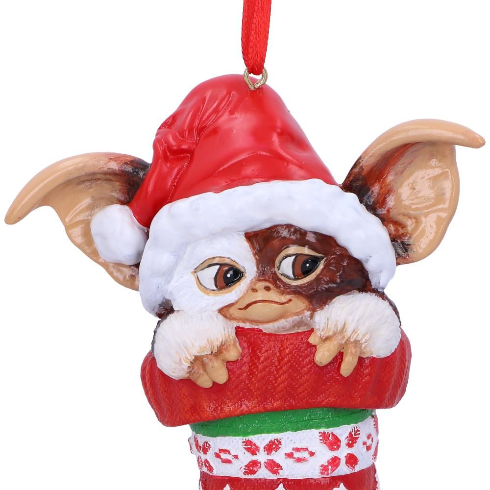 Gizmo in Stocking Christmas ornament close up