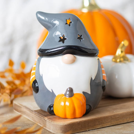 Halloween gonk oil burner with pumpkin and witch hat