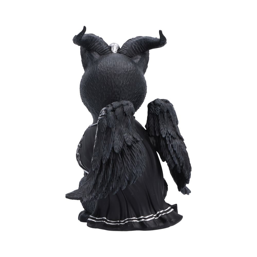 Rear view of the Halpurr figurine showing its black wings