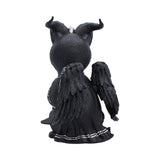 Rear view of the Halpurr figurine showing its black wings