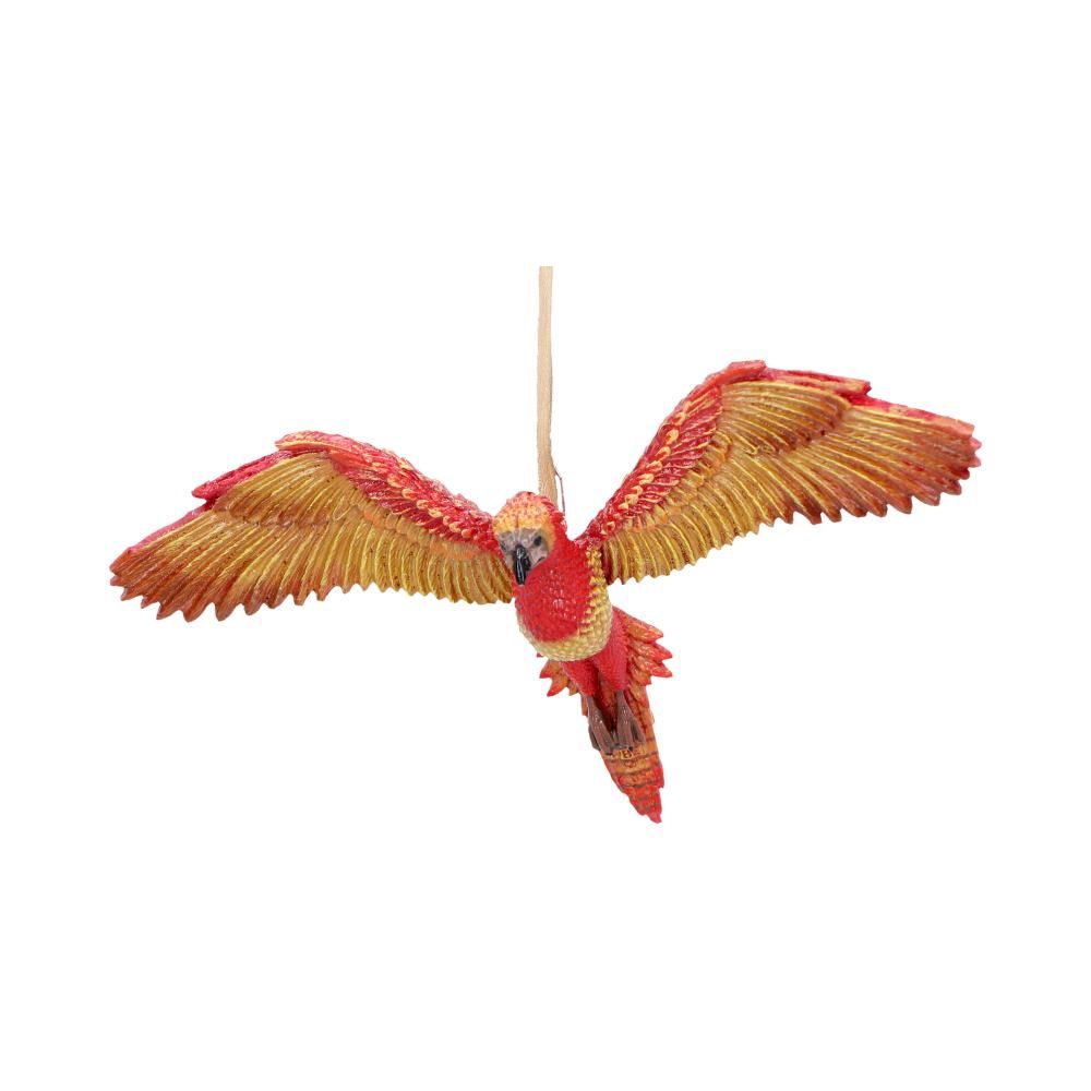 Fawkes phoenix hanging ornament front view