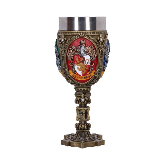 Decorative goblet with a Gryffindor crest on a white background
