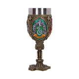 Decorative goblet with a Slytherin crest on a white background