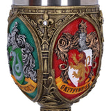 Decorative goblet with Gryffindor crest and other emblems on a white background