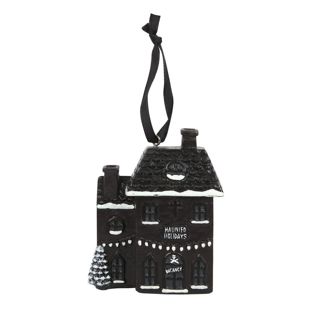 Haunted House Christmas Bauble black gothic hanging ornament