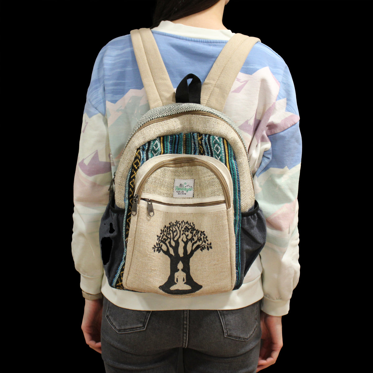 Hemp & Cotton Buddha Bodhi Tree Backpack (small)