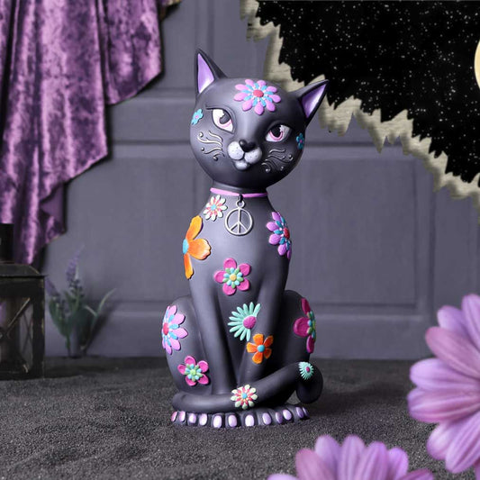 Hippy Kitty Black Cat Ornament