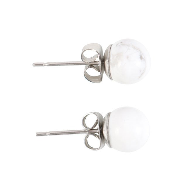 Howlite Crystal Stud Earrings