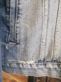 Ladies Distressed Denim Jacket, Large