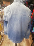 Ladies Distressed Denim Jacket, Large