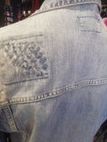 Ladies Distressed Denim Jacket, Large