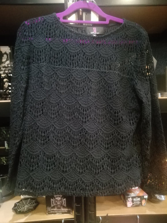 Black Lace Knit Ladies Top by Simon Jeffrey