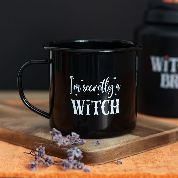 I'm Secretly A Witch Enamel Mug