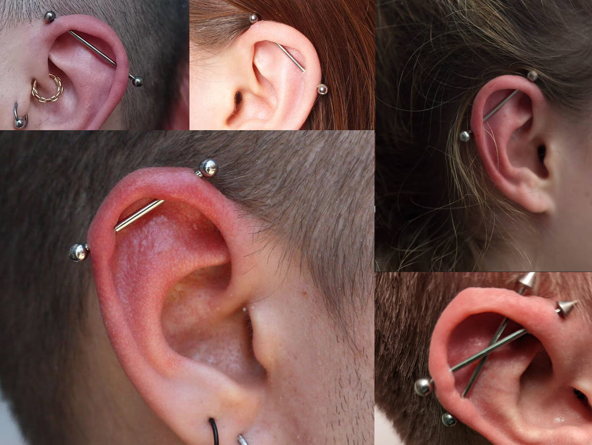 Industrial Barbell 14G (1.6mm) ‐ Surgical Steel 316L