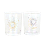 Iridescent Sun & Moon Votive Candle Holders