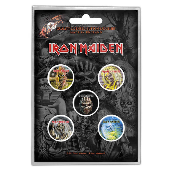 Iron Maiden Eddie Button Badge Set