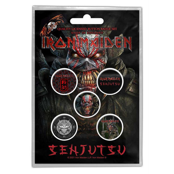 Iron Maiden Senjutsu Button Badge Set