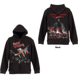 Iron Maiden Unisex Zipped Hoodie: Scuffed Trooper