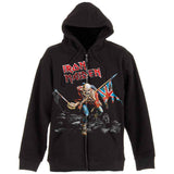 Iron Maiden Unisex Zipped Hoodie: Scuffed Trooper