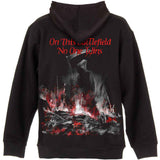 Iron Maiden Unisex Zipped Hoodie: Scuffed Trooper