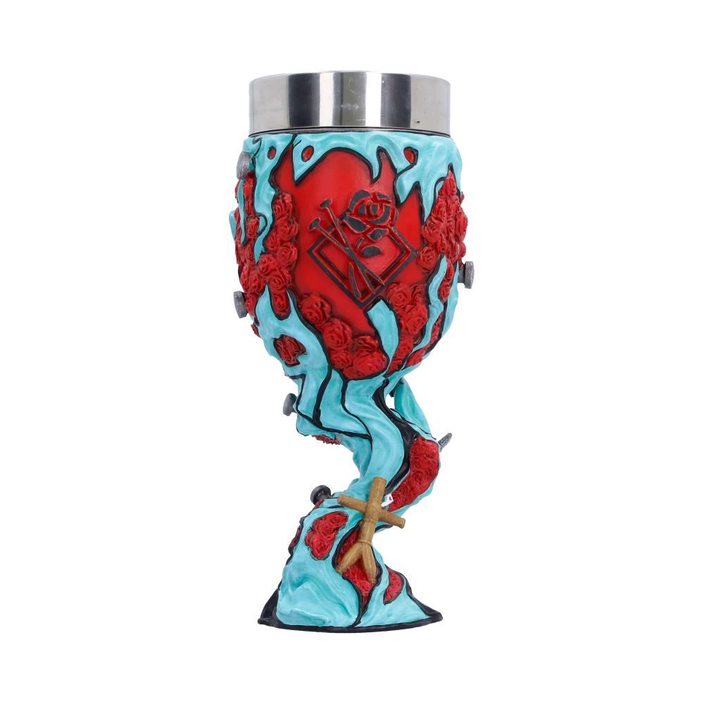 Rear view of the Nobara Kugisaki goblet with red rose design