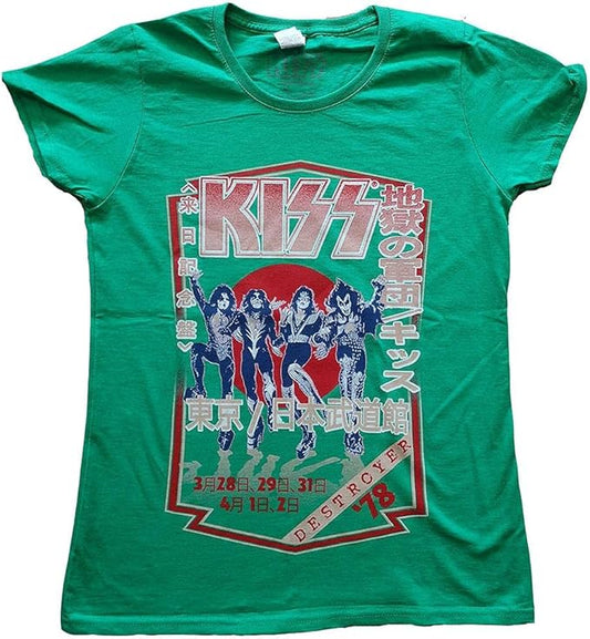 Kiss Destroyer Ladies Green T-shirt