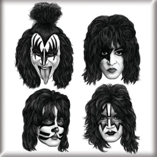 Kiss Fridge Magnet: Graphite Faces