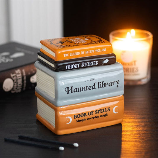 Haunted Library Book Stack Oil Burner