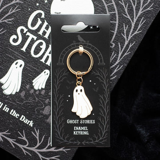Ghost Stories Ghost Enamel Keyring with spooky book design