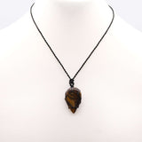 Laced Crystal Teardrop Necklace - Tiger's Eye