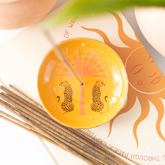 Leopard Palm Tree Incense Holder