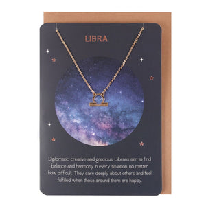 Libra Zodiac Necklace Greetings Card