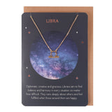 Libra Zodiac Necklace Greetings Card