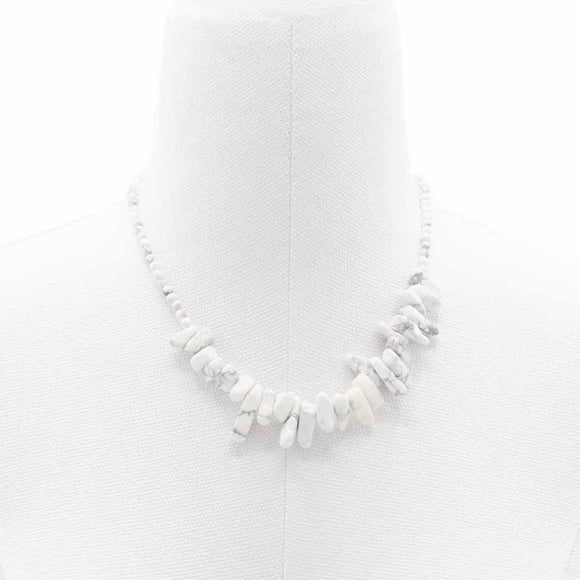 Longstone Crystal Necklace - White Jasper