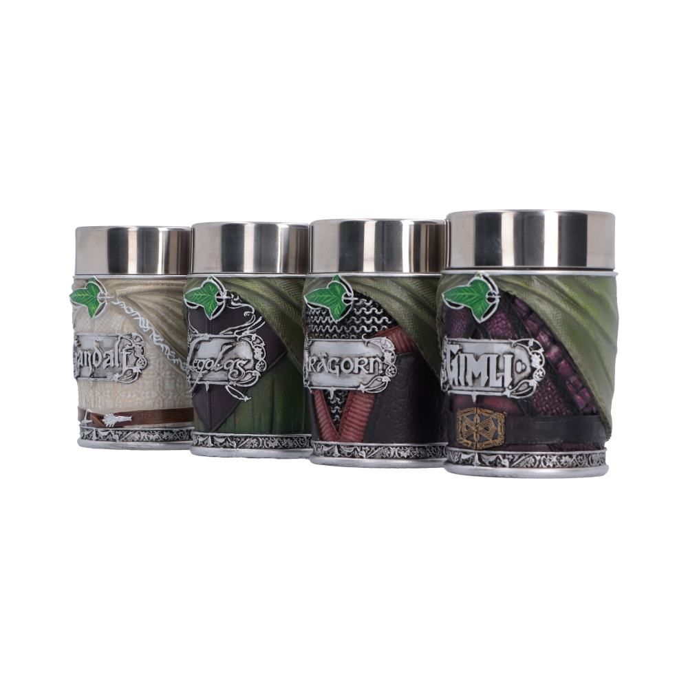 Lord of the Rings Gandalf Legolas Aragorn and Gimli shot glasses