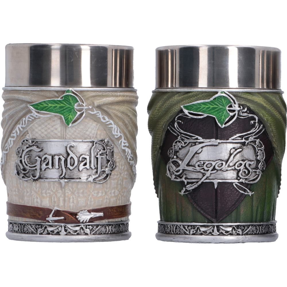 Gandalf and Legolas Lord of the Rings shot glasses