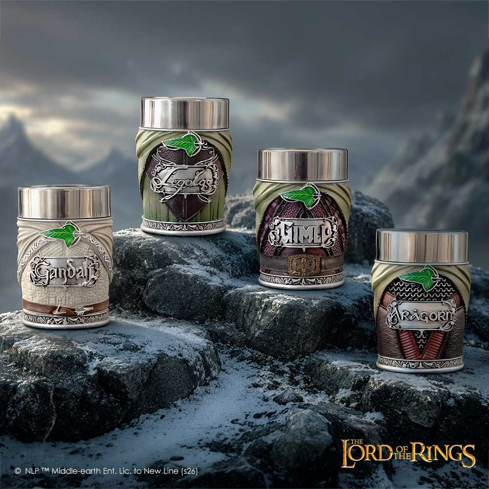 Lord of the Rings Fellowship Shot Glass Set display