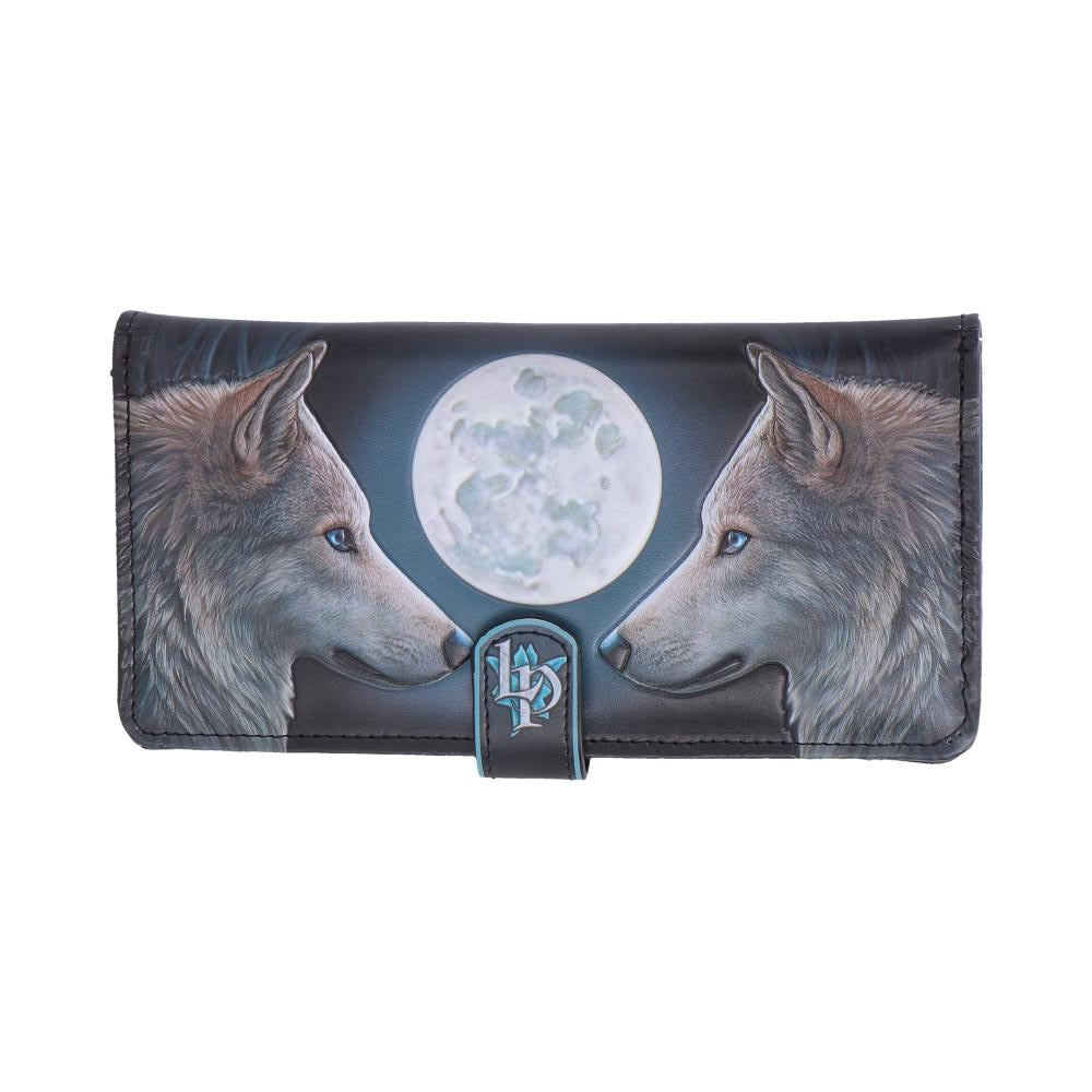 purse with two wolves and a moon pictured