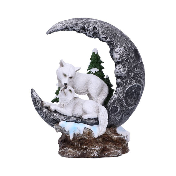 Lunar Companions Wolves Moon Figurine