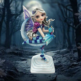 Lunar Fae Moon Fairy Figurine with Dragon