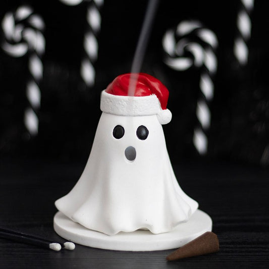 Ghost Santa hat incense cone holder for Christmas