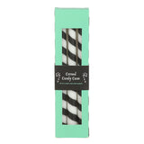 Set of 3 Black Candy Cane Taper Candles