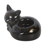 black cat shaped tealight candle holder