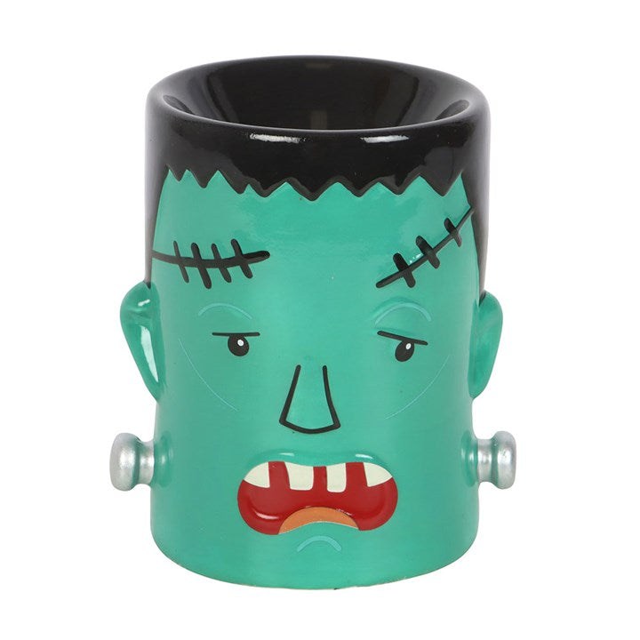 Green Frankenstein oil burner with spooky monster design