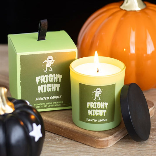 Fright Night lime and ginger scented candle
