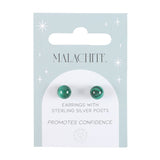 Malachite Crystal Stud Earrings