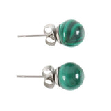 Malachite Crystal Stud Earrings